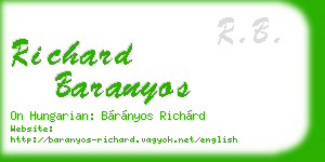 richard baranyos business card